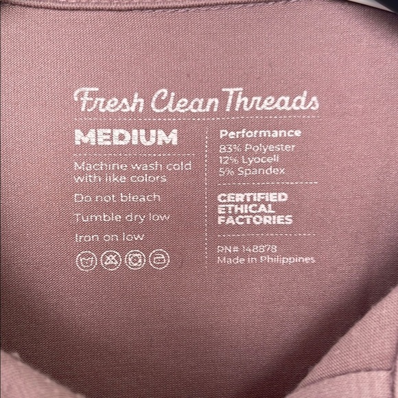 Fresh Clean Threads Pink Mauve Brown Polo Shirt Classic Collar Short Sleeves M - Picture 3 of 14